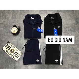 Bộ gió nam thể thao vải dư quần suông