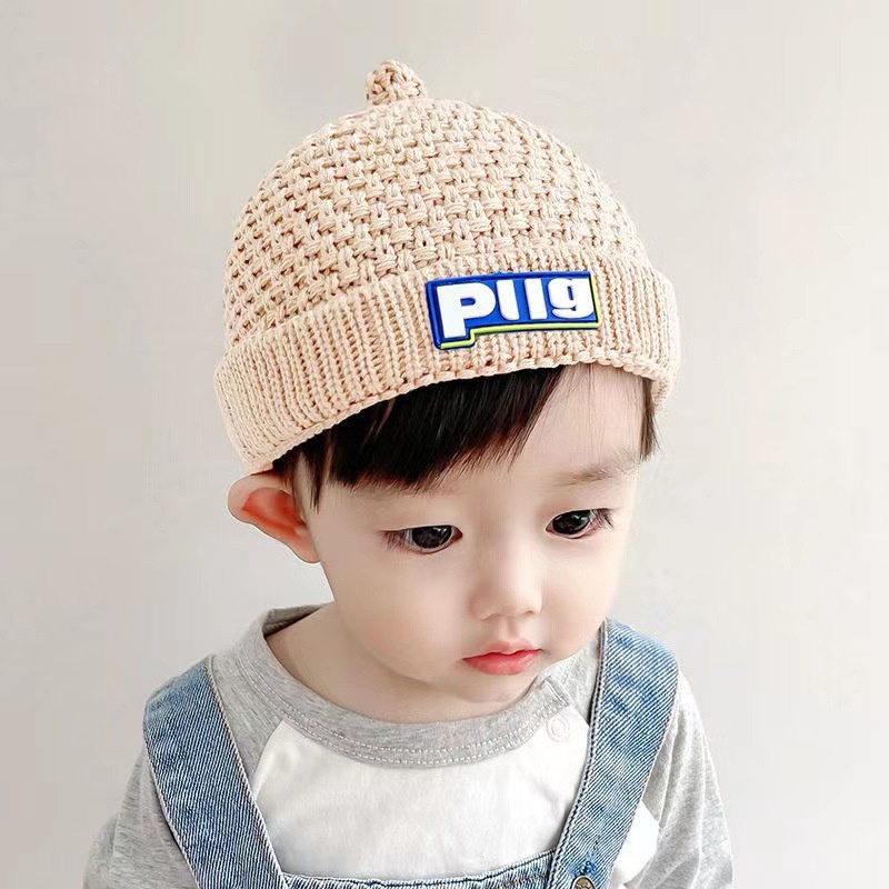 Mũ Len Beanie Mềm Mại Màu Trơn Kiểu Hàn Quốc Thời Trang Thu Đông Cho Bé 0-3 Tuổi