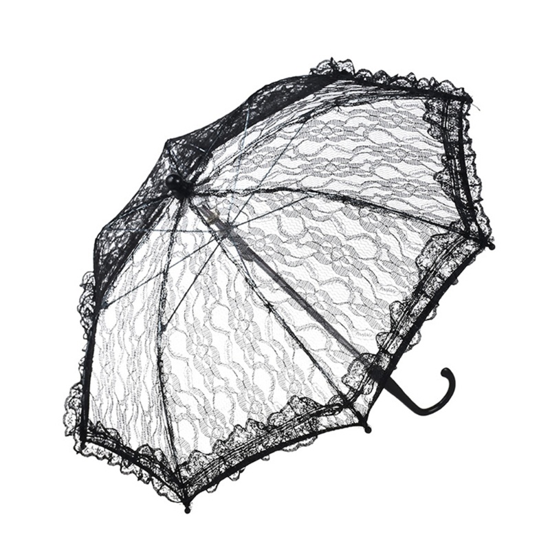 Dù Ren Hoa Handmade Kích Thước Mini 18 &quot;Phong Cách Vintage Cho Cô Dâu