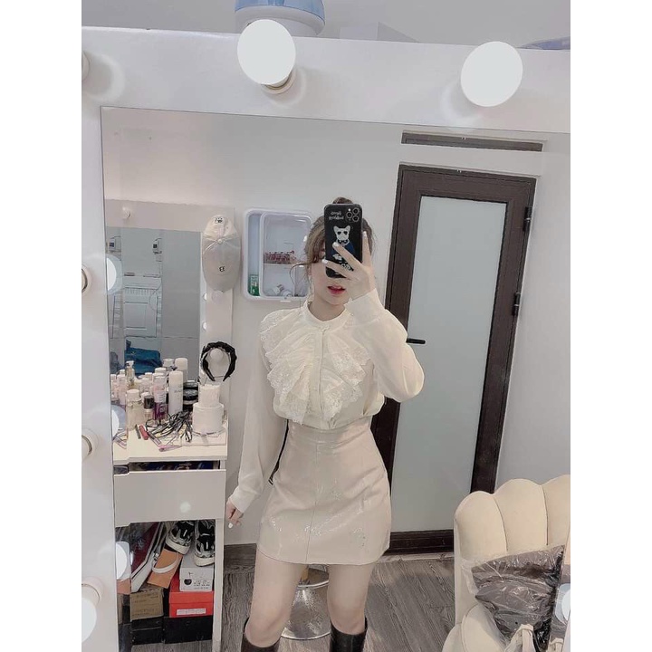 [MÃ XENIAFASHION GIẢM 10K ĐƠN 50K] Áo sơ mi voan tiểu thư 2 lớp Áo sơ mi nữ cổ bèo sang chảnh | BigBuy360 - bigbuy360.vn