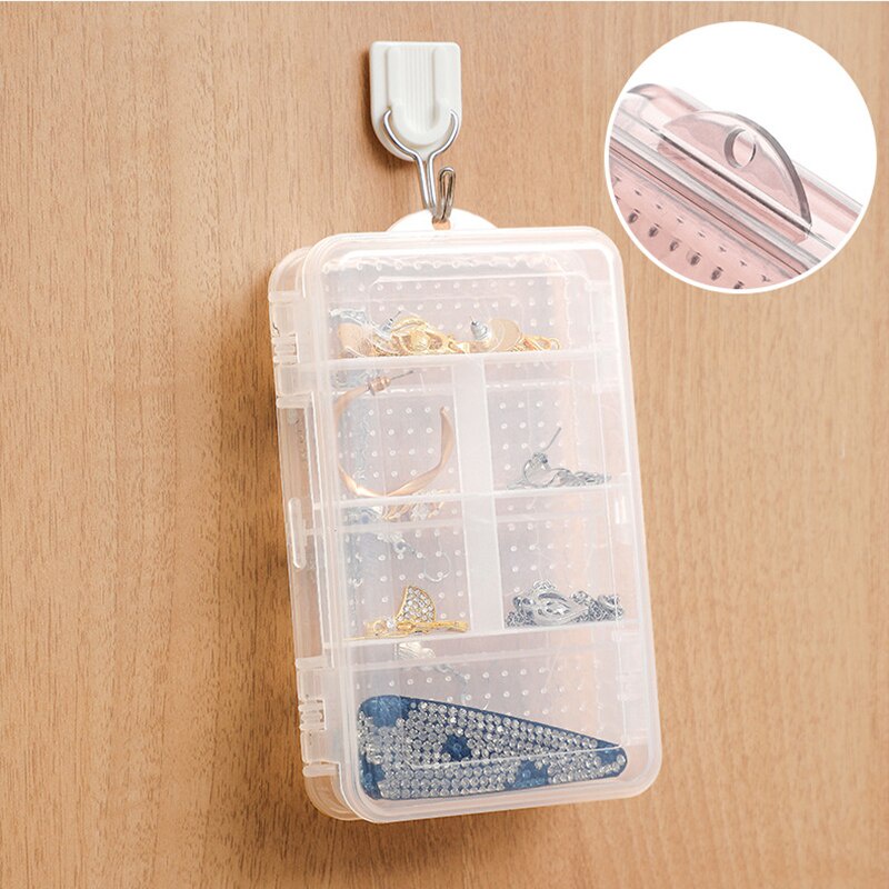 Hộp nhựa trong suốt đựng đồ trang sức chia 10 ngăn sắp xếp gọn gàng tiện dụng