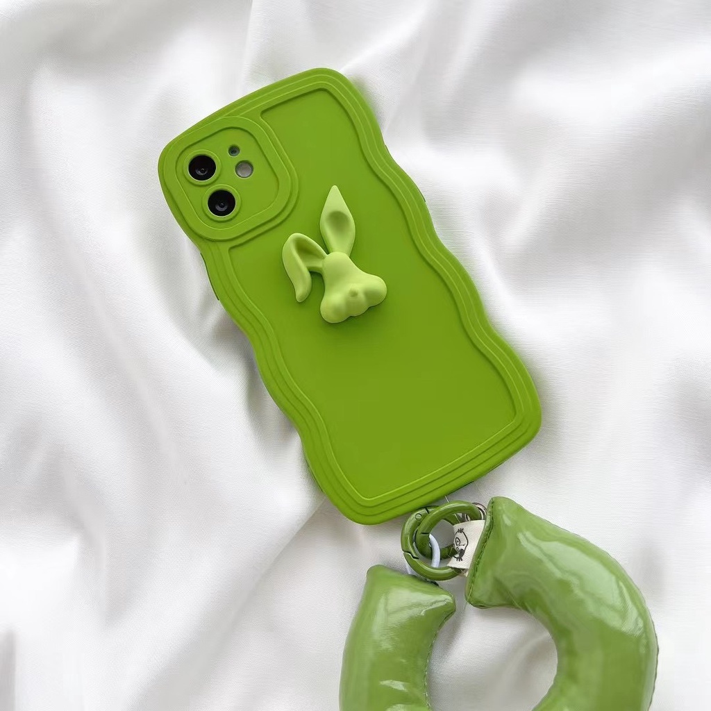 Ốp Điện Thoại Màu Xanh Lá / Hoa Hồng / Thỏ Cho iPhone X XS XR XS max 7Plus 8Plus 11 11 pro 11 pro max 12 12 12 pro 12 pro max