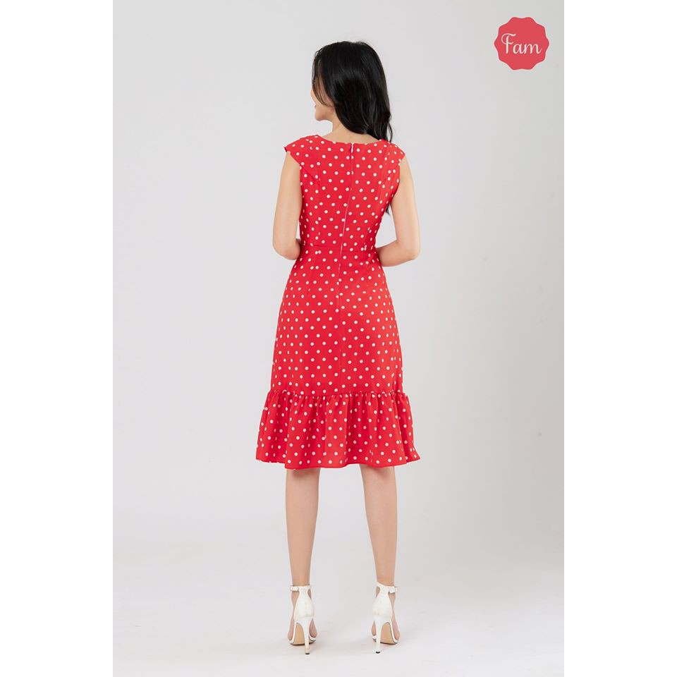 Đầm Đuôi Cá Đỏ Chấm Bi-Thời Trang🔥[FREESHIP]🔥D2074.3
