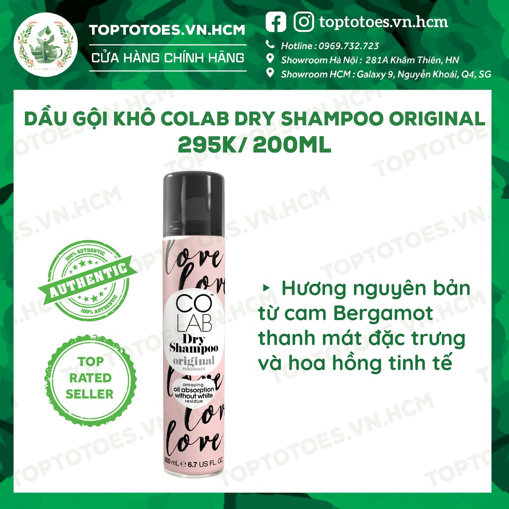 Xịt gội khô Colab Dry Shampoo giữ tóc sạch, bồng bềnh