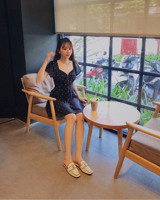 ĐẦM ELIO DRESS - ĐẦM HỞ LƯNG CHẤM BI TRẮNG ĐEN SIÊU XINH | BigBuy360 - bigbuy360.vn