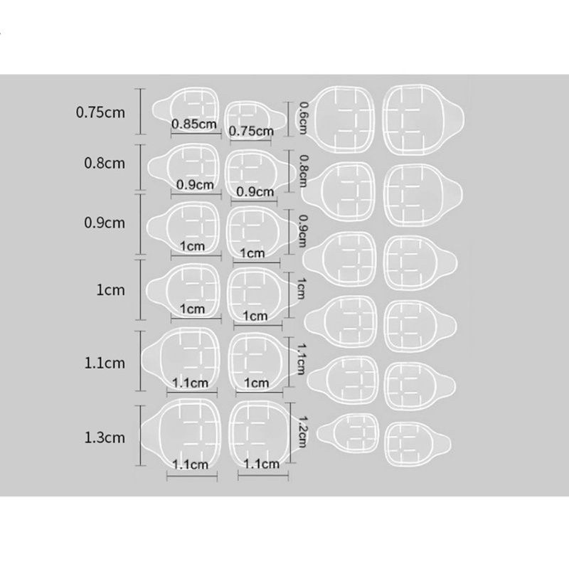 Miếng Dán Keo Dán Móng Giả Móng Úp Nail Box Silicon 1 Tấm 12 Miếng