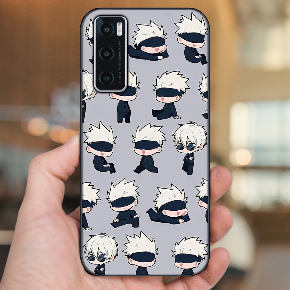 Ốp lưng Vivo V20 SE viền đen in hình Satoru Jujutsu Kaisen