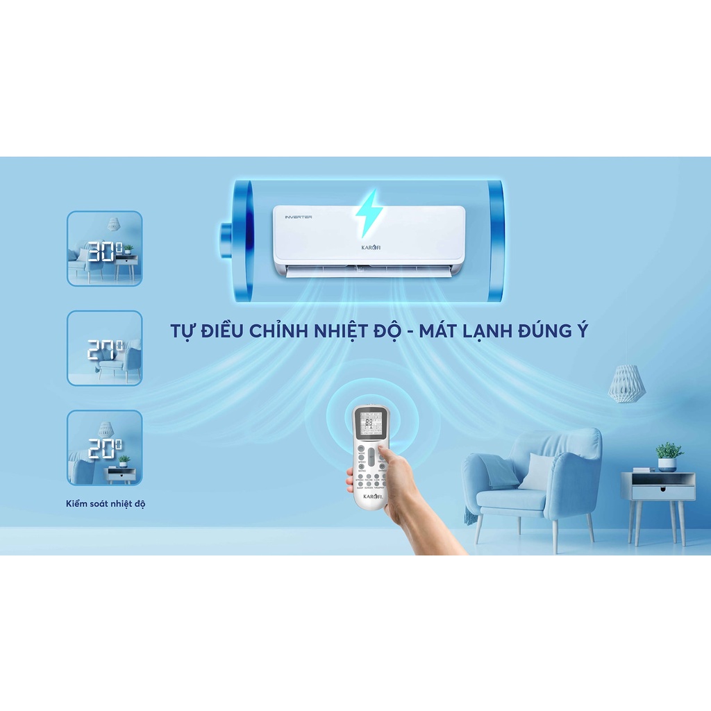 Điều Hòa không khí IVENTER 1 chiều 9000BTU chính hãng Karofi KDC-WI09