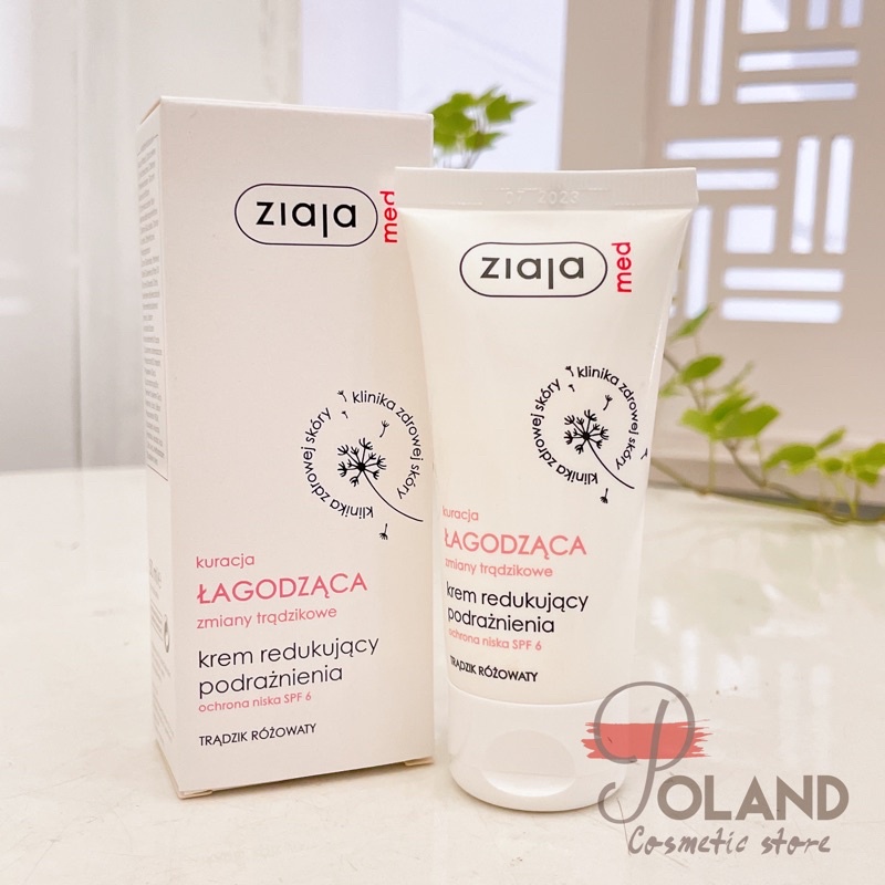 Kem Ziaja Med Hồng giúp giảm viêm nang lông, giảm kích ứng và tổn thương do mụn 50ml