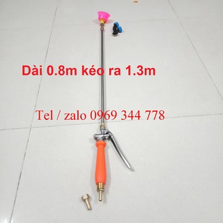 Cần phun thuốc inox dài 0.8m kéo dài tối đa 1.3m