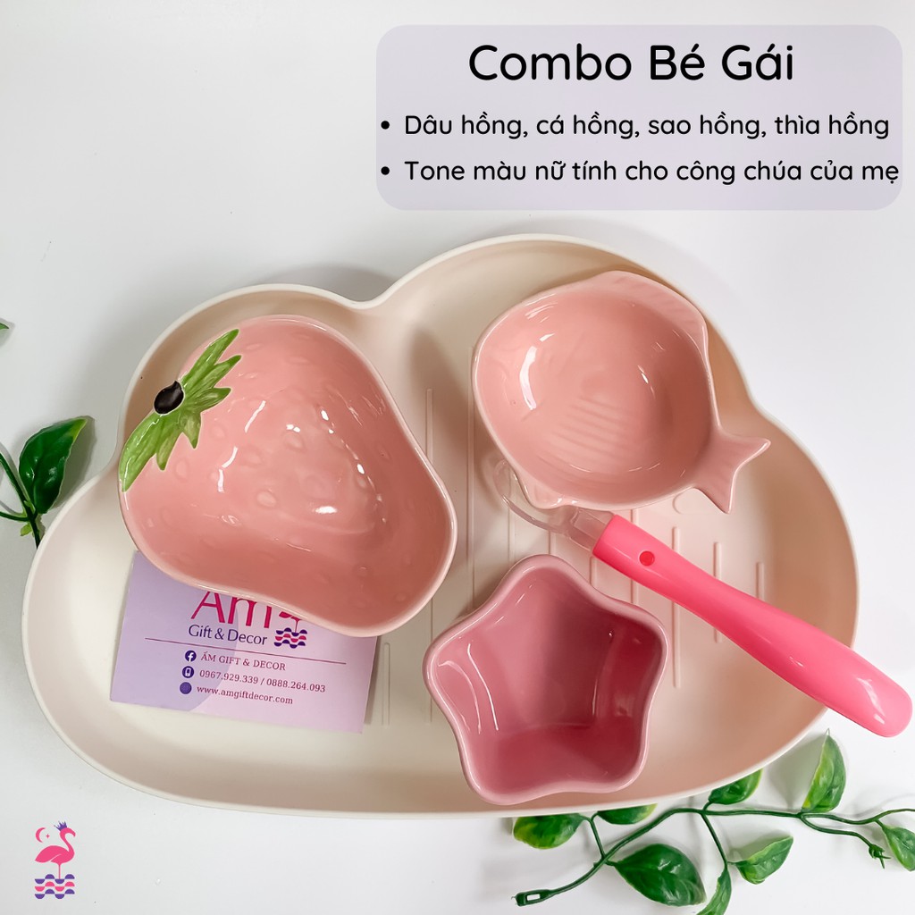 Bộ Bát Ăn Dặm Cho Bé - Bộ Dụng Cụ Ăn Dặm Kiểu Nhật -  Đồ Dùng BLW Baby Led Weaning Cho Bé