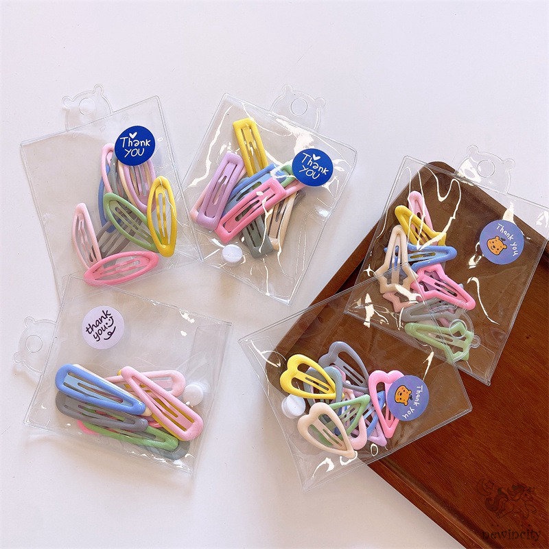 Set 10 Kẹp Tóc Màu Sắc Kẹo Ngọt Phong Cách Hàn Quốc Cho Bé Gái
