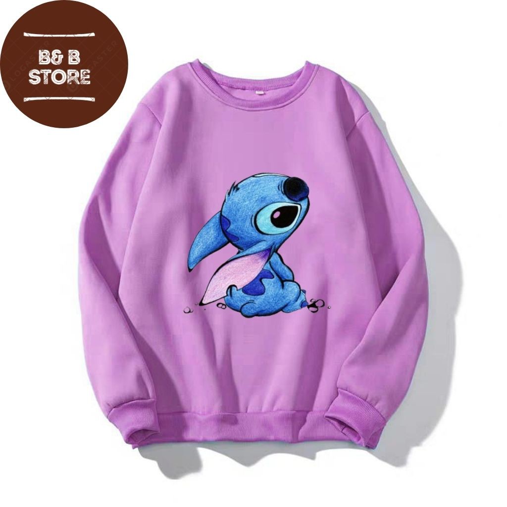 ÁO SWEATER NỈ UNISEX IN STITCH ÁO FORM RỘNG NAM NỮ NHIỀU MÀU