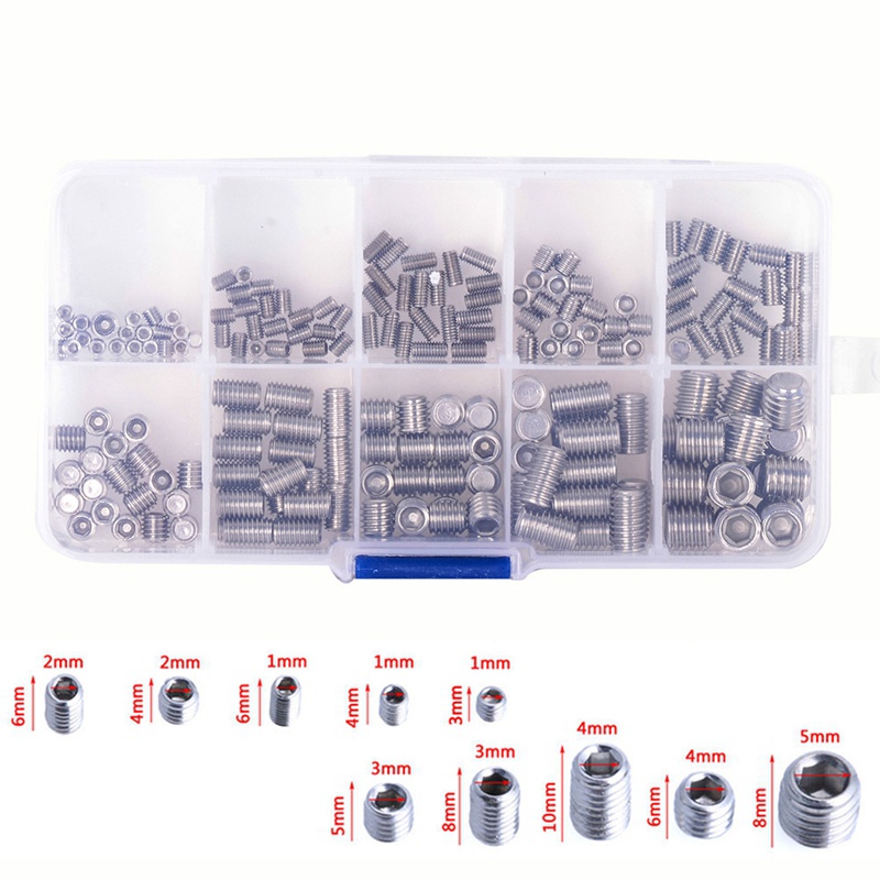 Set 200 Con Vít Đầu Lục Giác Bằng Inox 304 m3 / m4 / m5 / m6 / m8 Chuyên Dụng