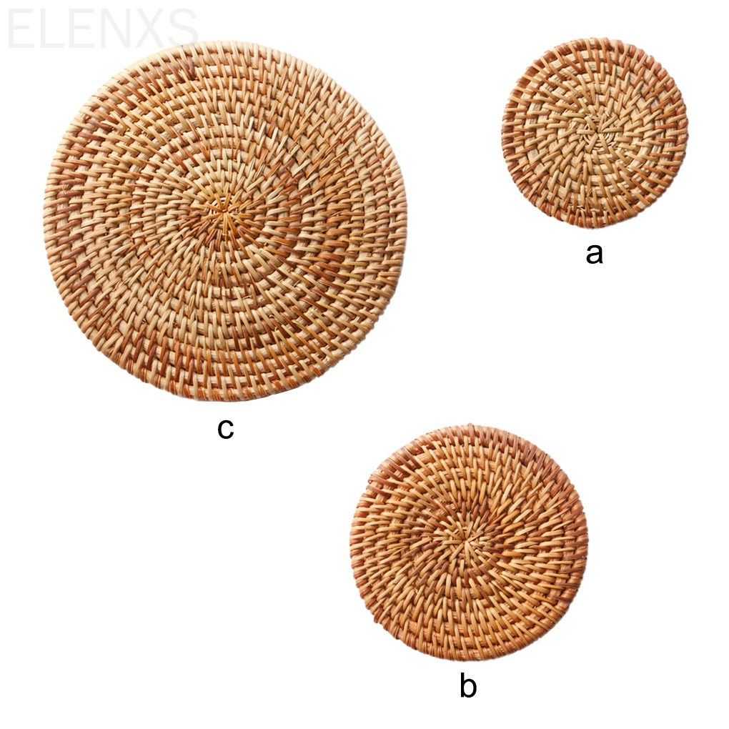 Tấm lót cốc nước hình tròn bằng mây cách nhiệt chống trượt chống bỏng 8cm