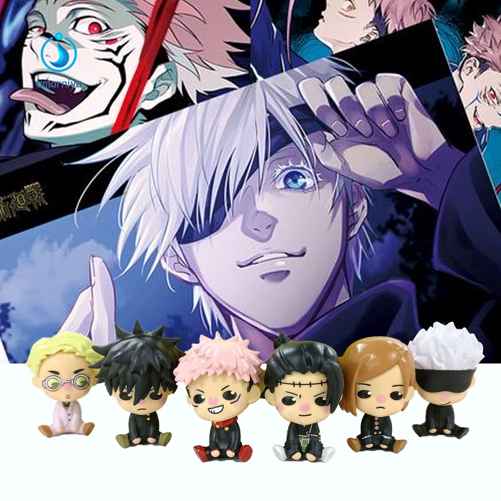 Bộ 6 mô hình đồ chơi nhân vật hoạt hình Jujutsu Kaisen mini bằng PVC cho bé