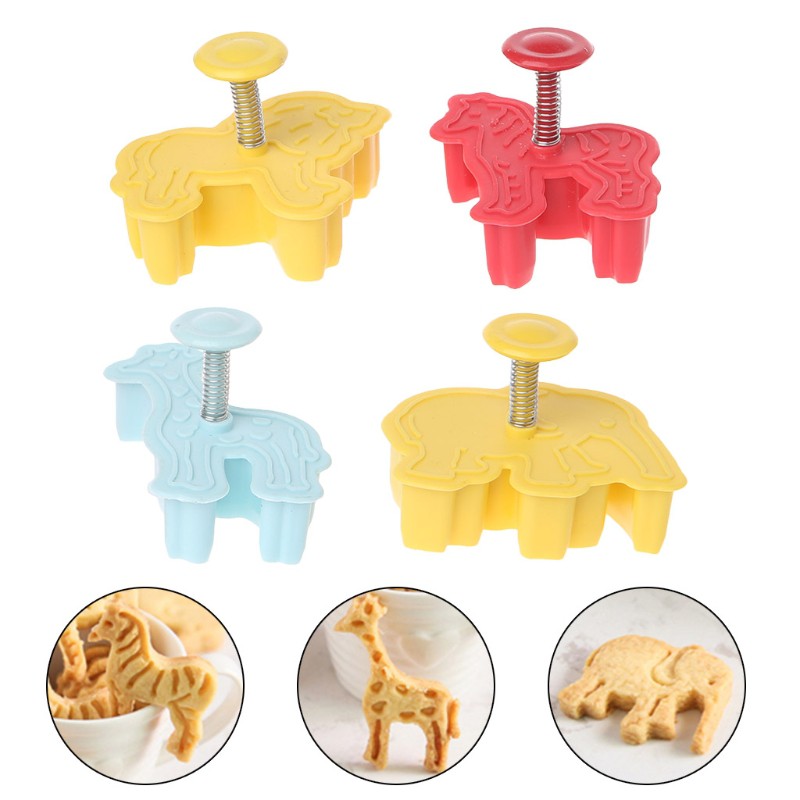 Bộ 4 khuôn làm bánh quy hình con vật 3d xinh xắn