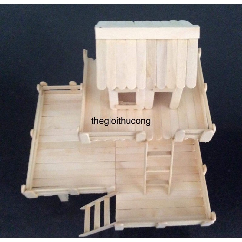 Nhà mô hình, mô hình nhà que kem, Nhà que kem, diy, handmade