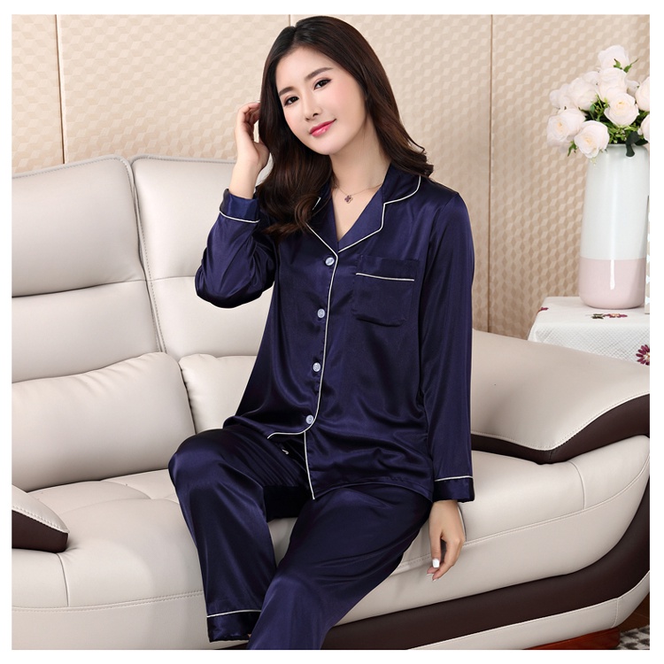 Pijama lụa dài tay nữ LỤA HÀN cao cấp, Bộ Pijama nữ Lụa tay dài mặc ở nhà