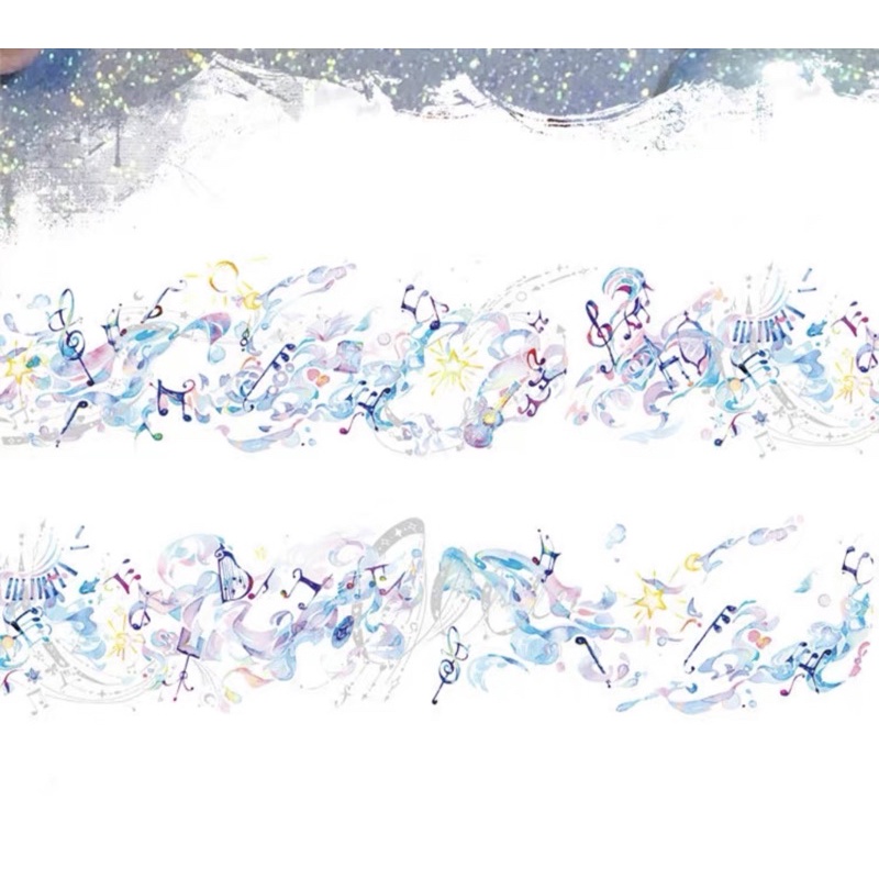 Washi tape họa tiết xanh biển trang trí bullet journal