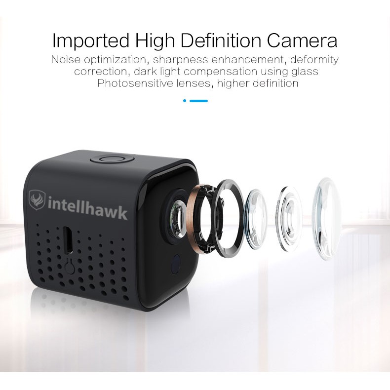 Camera mini wifi ip Intellhawk A11 FullHD 1080P siêu nét tích hợp cảm biến ngày đêm để bật đèn hồng ngoại tự động