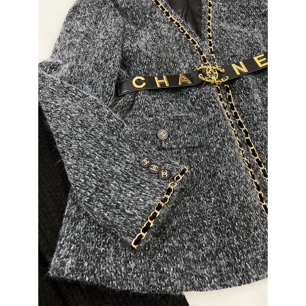 Áo khoác len lông viền xích Hàn quốc kèm đai | BigBuy360 - bigbuy360.vn