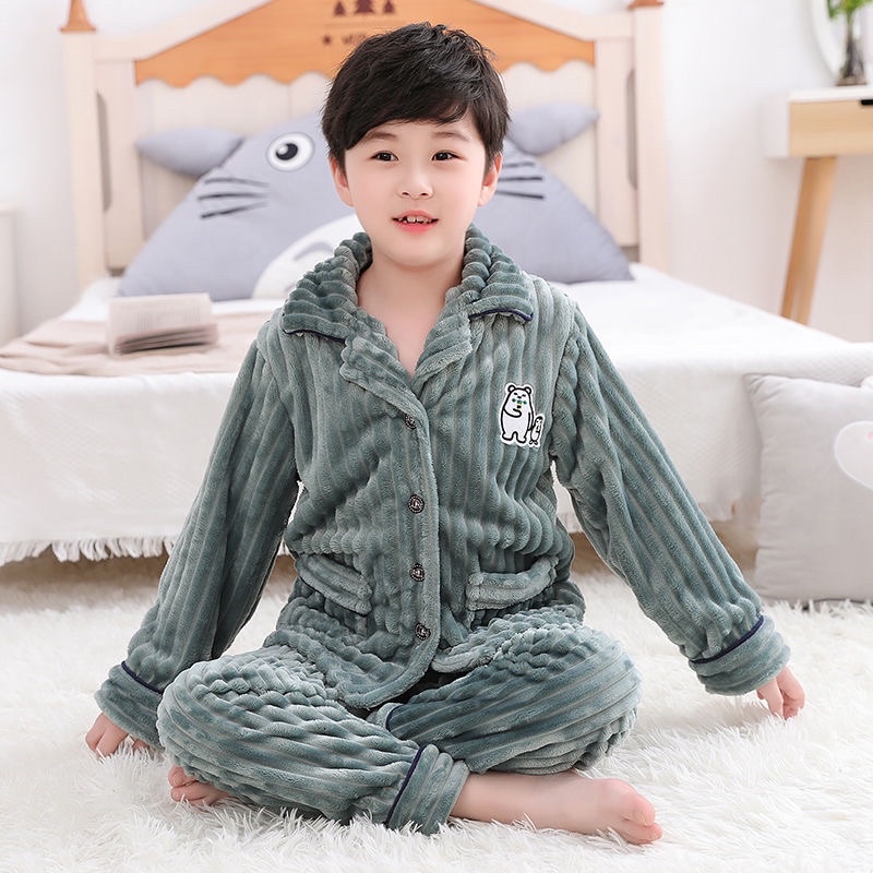 Bộ đồ ngủ nỉ mùa thu đông trẻ em cho bé trai và bé gái, bé lớn Sezi cho từ 8-50kg  hàng đặt trước 7 ngày giao hàng