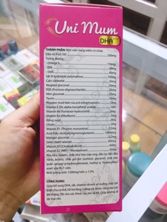Uni Mum-bổ sung DHA,Sắt,Vitamin...cho bà bầu