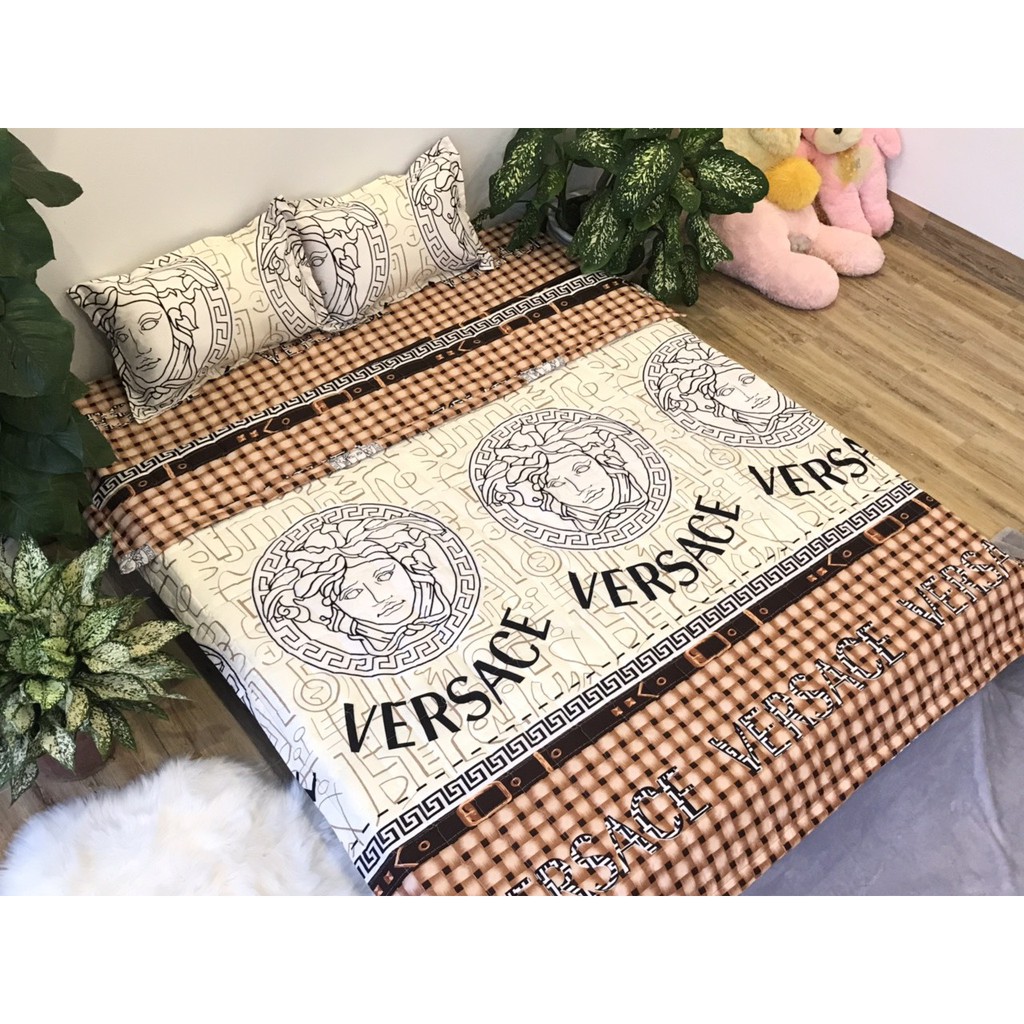 Bộ ga gối poly Drap 1m8 x 2m - 1 ga bo chun kèm 2 vỏ gối nằm mẫu thời trang
