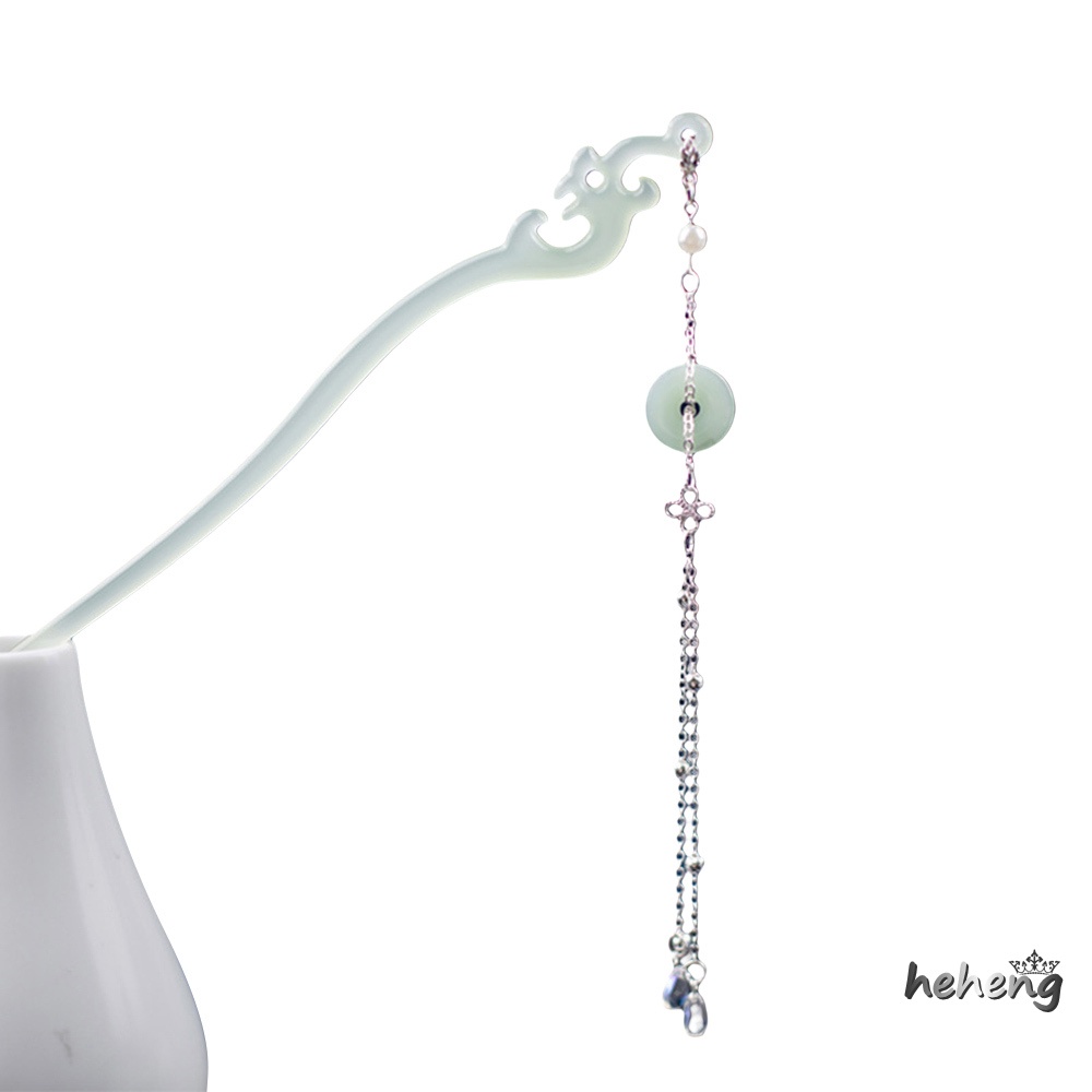 Trâm Cài Tóc Phối Tua Rua Bằng Nhựa Resin Phong Cách Vintage Thanh Lịch Dành Cho Nữ Mặc Đầm Sườn Xám