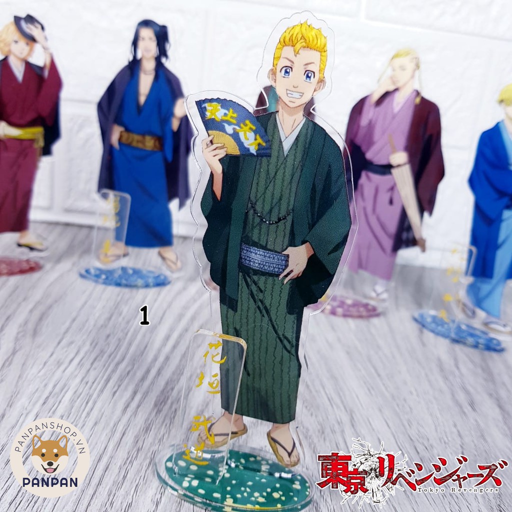 Mô Hình Standee acrylic Anime Tokyo Revengers Yukata kèm bảng tên - 6 nhân vật (15cm)