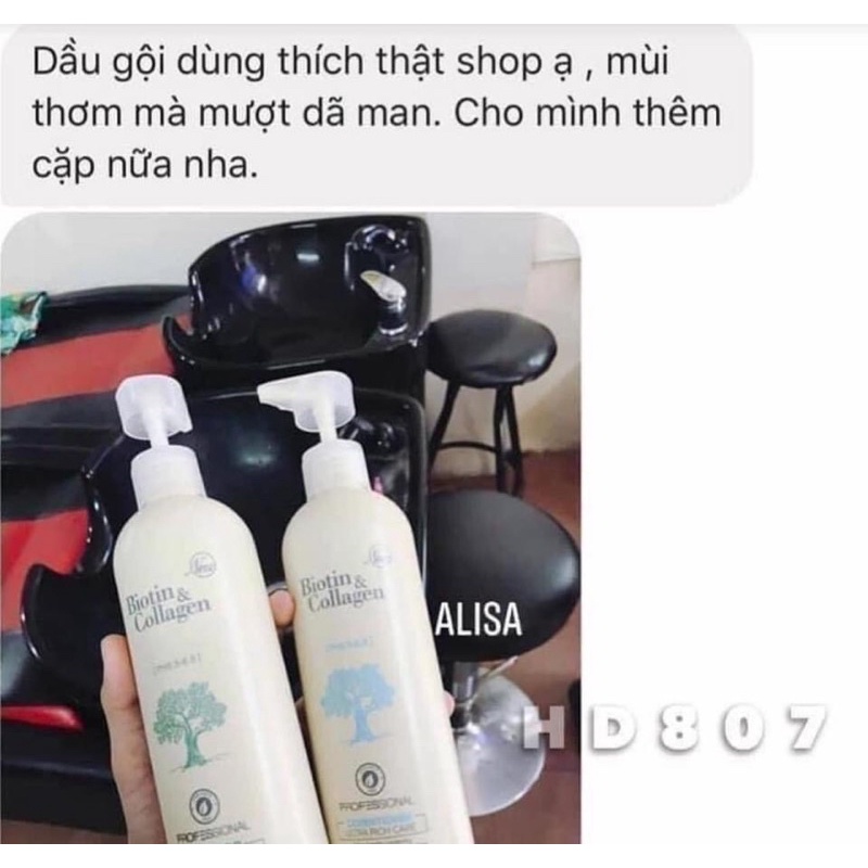 Dầu Gội Xả Biotin Collagen chính hãng 1000ml/chai giá siêu rẻ, chống rụng, phục hồi, giúp tóc suông mượt