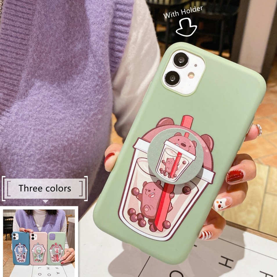 Ốp lưng Huawei Y9 Y7 Y6 Pro Prime 2018 2019 Nova 2i 3e 3i 5T Samsung Galaxy M30s M21 M20 A10 J6 J6+ A6 A6+ Plus 2018 Cute Soft Case Cover with Stand /HSNZ