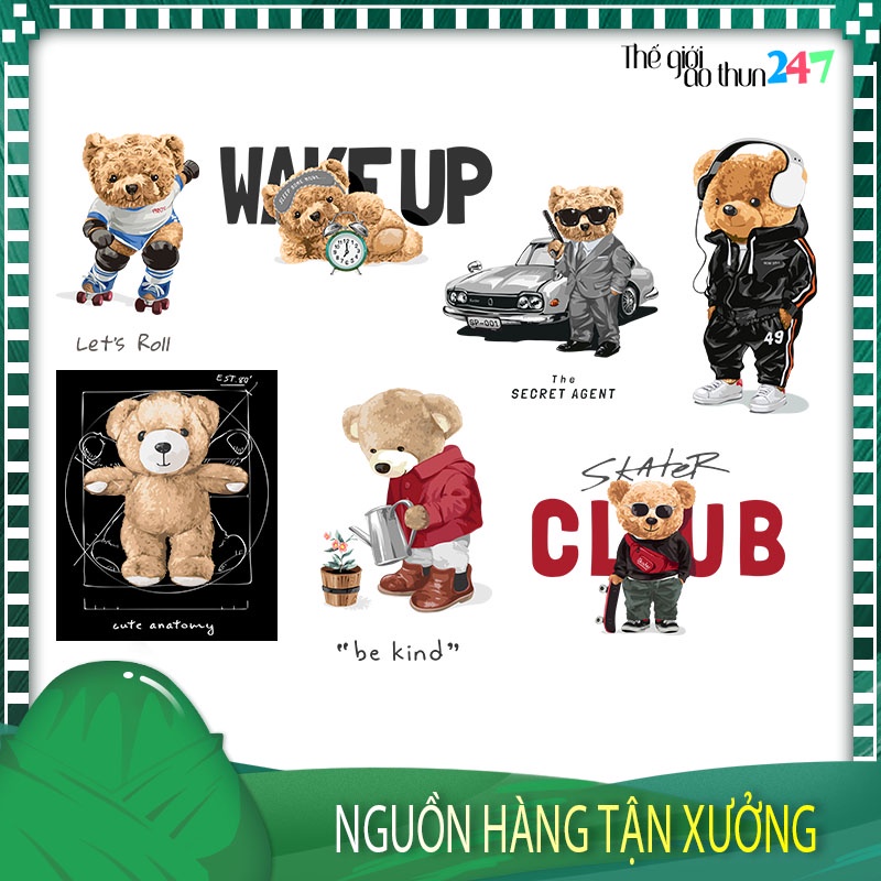 - Hình Gấu Teddy TD3 in bằng bàn ủi, bàn là