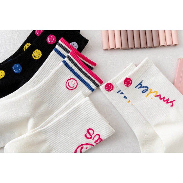 Vớ Tất cao cổ mặt cười hồng Nam Nữ siêu dễ thương và xinh xắn