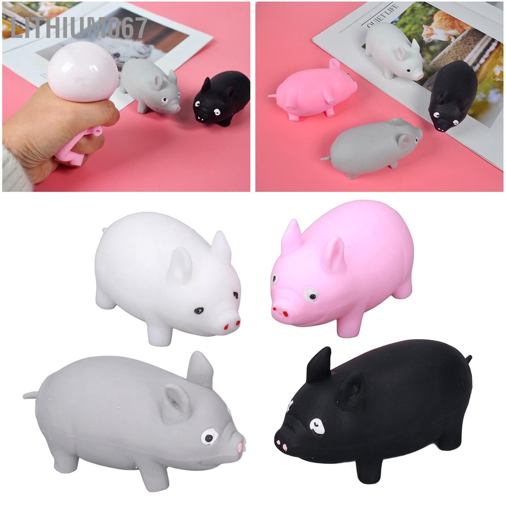 Lithium067 12 cái Heo dễ thương Bóp Đồ chơi Trẻ em Người lớn Mềm mại Đàn hồi Vui nhộn Phim hoạt hình Động vật Giảm Căng thẳng Món quà