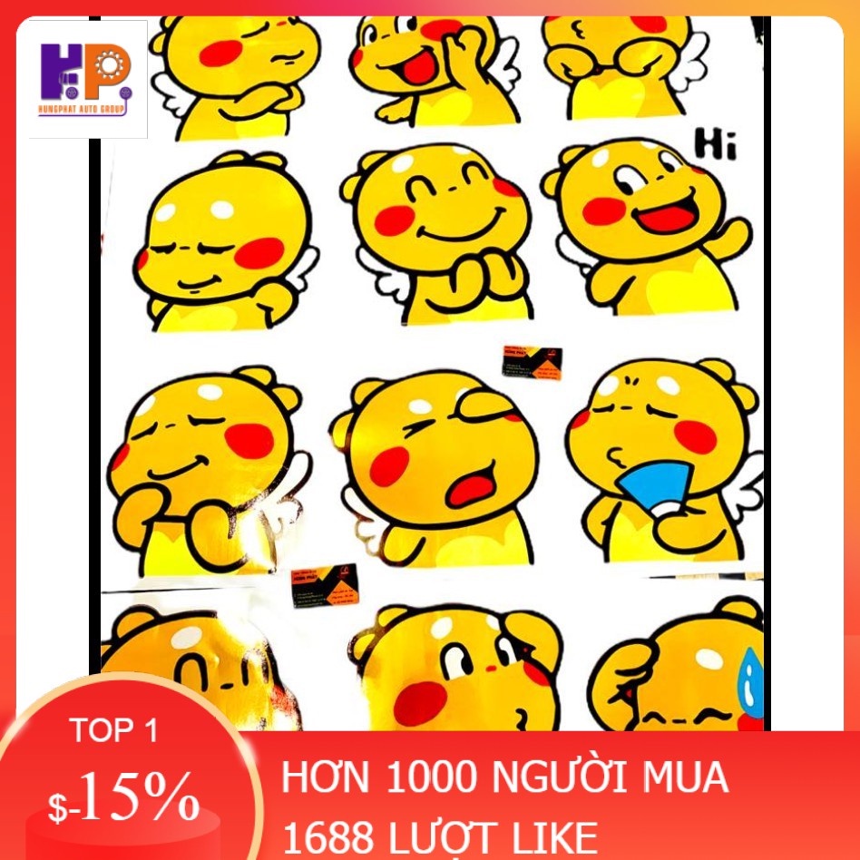 TEM STICKER KHỦNG LONG DỄ THƯƠNG CHO XE TẢI XE Ô TÔ, XE HƠI  - KÍCH THƯỚC 30x30CM