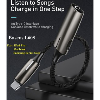 JACK CHUYỂN TYPE C SANG TYPE C VÀ 3.5MM BASEUS L60S