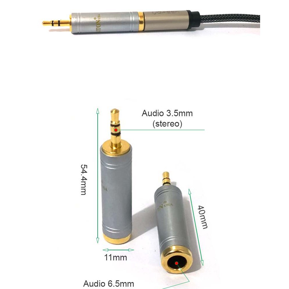 [Mã ELHACE giảm 4% đơn 300K] Đầu chuyển LITON 3.5mm đực ra 6.35mm cái Cao Cấp JK 1426CG