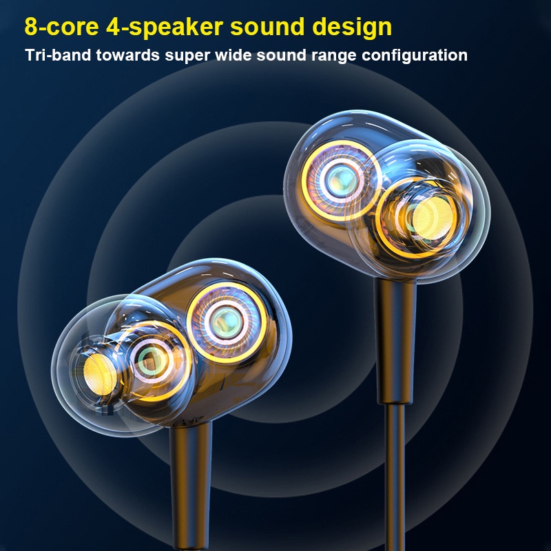 Tai Nghe Đeo Cổ Bluetooth 5.2 Không Dây Âm Thanh Vòm 4 Loa 1000 Giờ