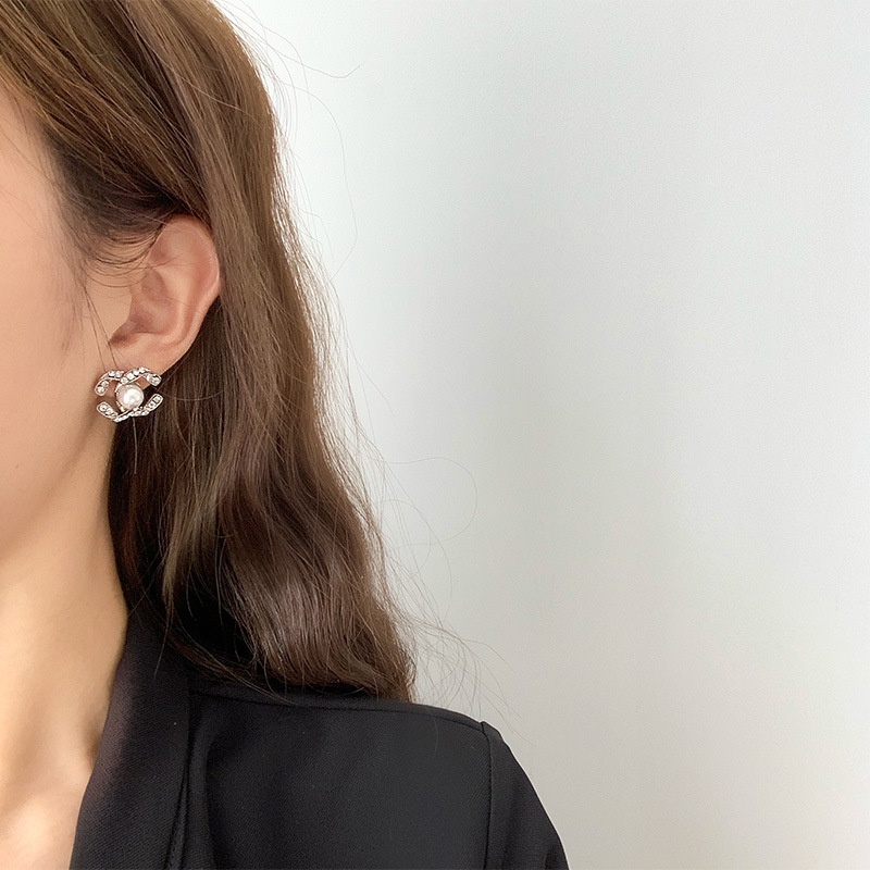 Bông Tai Bạc 925 Hình Chữ C Hai Đầu C 2022 Thời Trang Cao Cấp