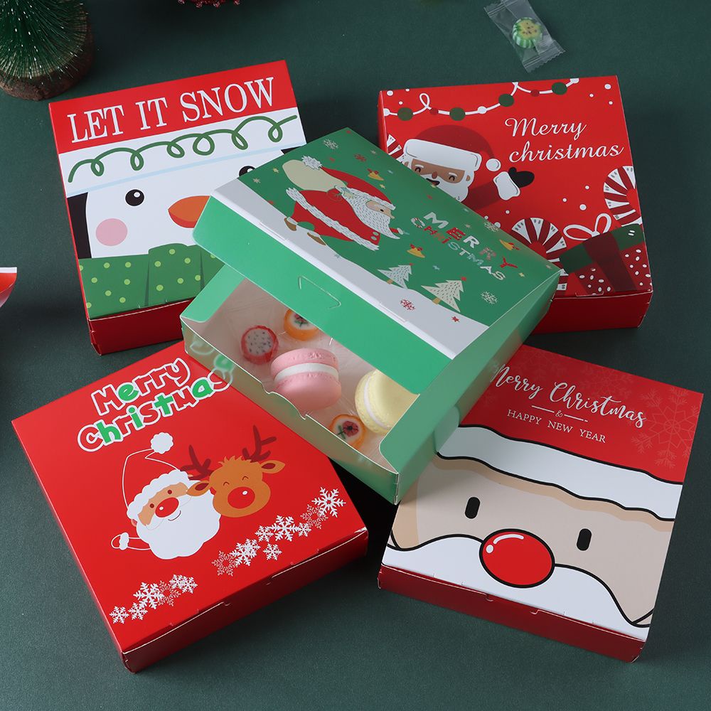 Hộp Đựng Bánh Quy In Họa Tiết Phong Cách Giáng Sinh Dễ Thương Xinh Xắn