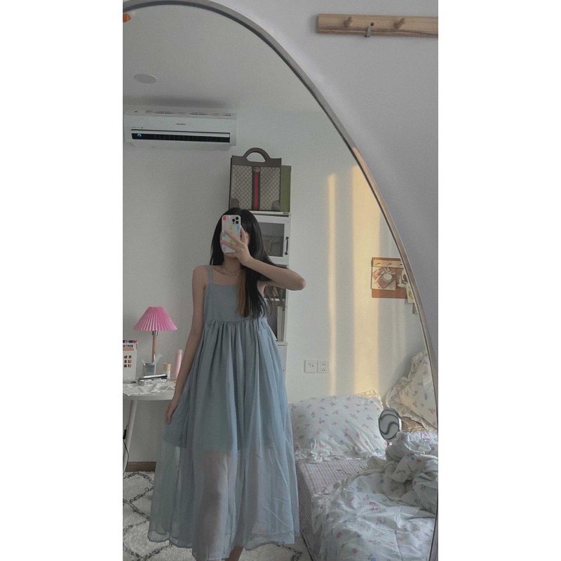 Đầm maxi xanh biển