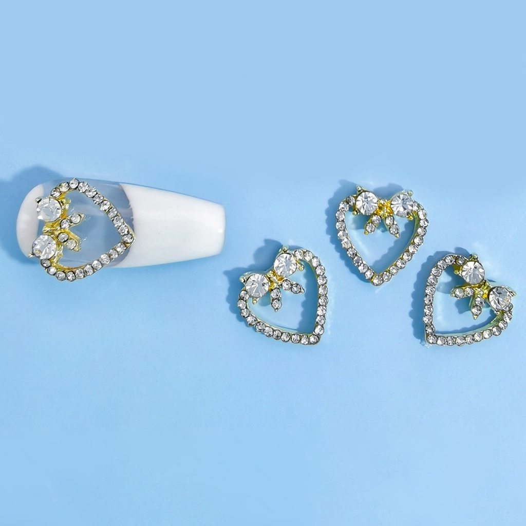 Bộ 10 Phụ Kiện Trang Trí Móng Tay 3D Bằng Hợp Kim Chống Rỉ Sét Màu Sắc Tươi Sáng DIY