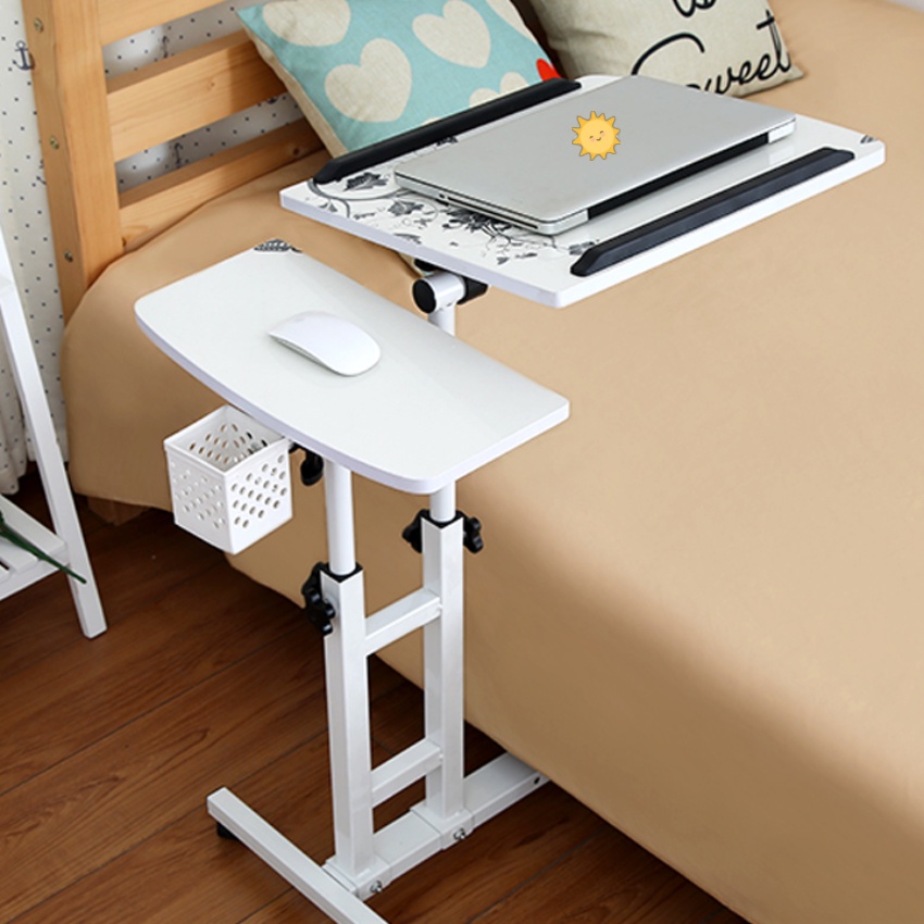 Bàn LapTop Ngồi Giường Lazy Desk, Bàn Máy Tính Làm Việc Mini nâng hạ chiều cao có bánh xe di chuyển Droolo House