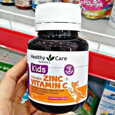 Viên Kẽm Vitamin C +  Zin C Healthy Care cho bé 60v Úc