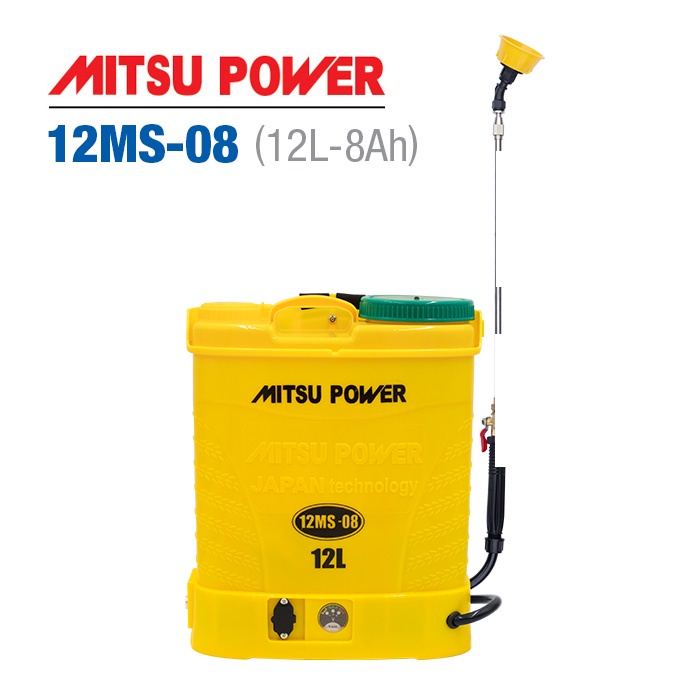 Bình xịt phun thuốc bằng điện Mitsu Power 12MS-08 | Bình xịt điện 12 lít | 12V-8AH