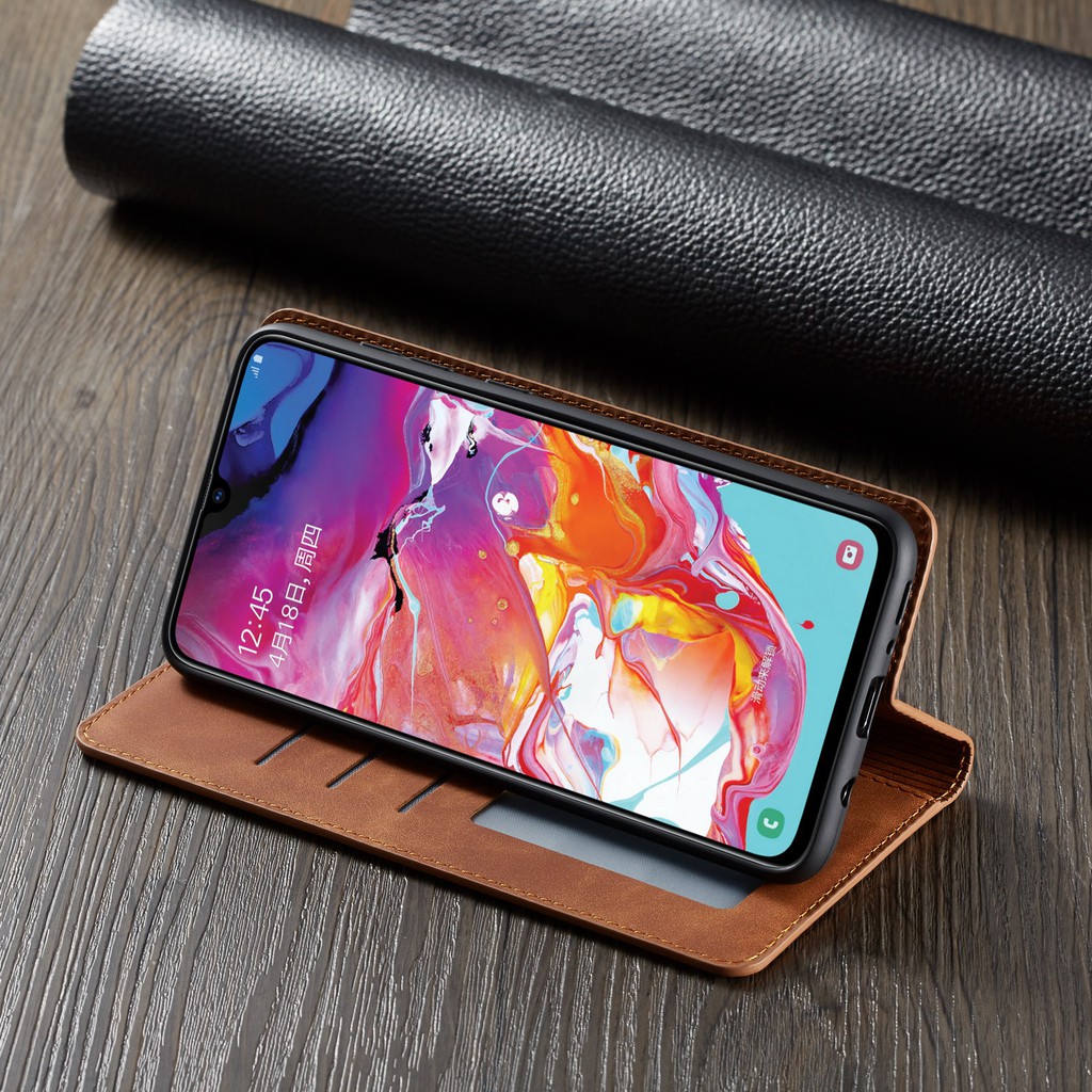 Bao nắp gập trơn màu cho điện thoại Samsung Galaxy A20 A50 A70 A30 A80 A90 | BigBuy360 - bigbuy360.vn