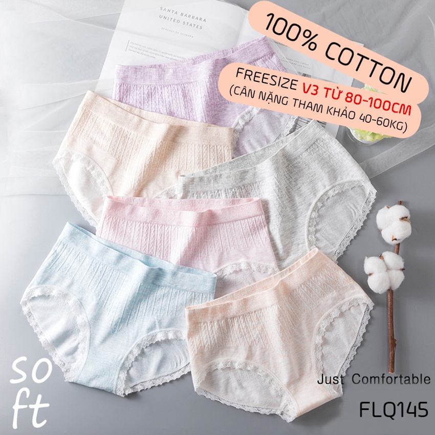 Quần lót nữ cotton dệt gân sợi bông tự nhiên màu sắc siêu đẹp Havana FLQ150