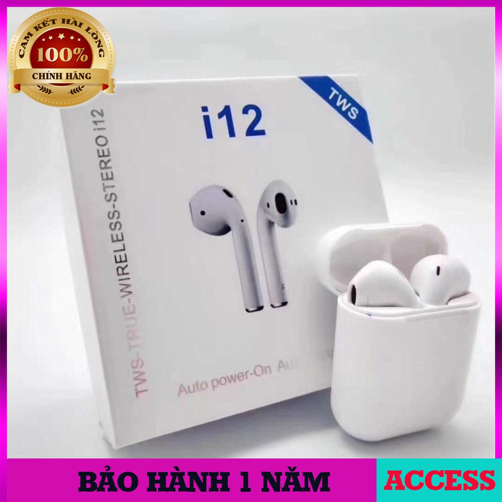 [HÀNG NHẬP KHẨU] TAI NGHE  i12 TWS Bluetooth 5.0 - CẢM ỨNG, SIÊU TRÂU,SIÊU NHẠY Access